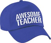 Awesome teacher pet / cap blauw voor dames en heren - baseball cap - cadeau petten / caps voor juf / meester