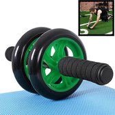 Decopatent® Ab Wheel - AB Roller wiel voor buikspieren - Trainingswiel - Incusief fitness Mat - Buikspier trainer - Wiel - Groen