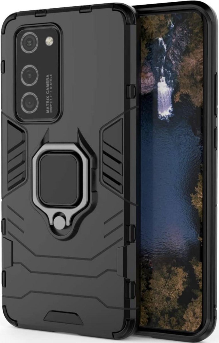 Huawei P40 Pro Backcover - Zwart - Magnetisch Shockproof Armor