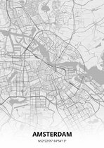 Carte d' Amsterdam - Affiche A4 - Style de dessin
