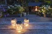 Decoratie LED Verlichting in Pot, 1W, 20 Leds, Met Zonnepaneel, 3000K warm Wit, IP44