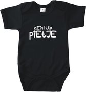 Rompertjes baby met tekst - Hulp Pietje - Romper zwart - Maat 50/56
