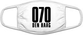 070 Den Haag mondkapje | gezichtsmasker | bescherming | bedrukt | logo | Wit mondmasker van katoen, uitwasbaar & herbruikbaar. Geschikt voor OV