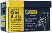 Archiefdoos / Verhuisdoos / Boekendoos - 40 verhuisdozen - 40 liter - tot 50 kg - Professioneel, zelfsluitend en stevig