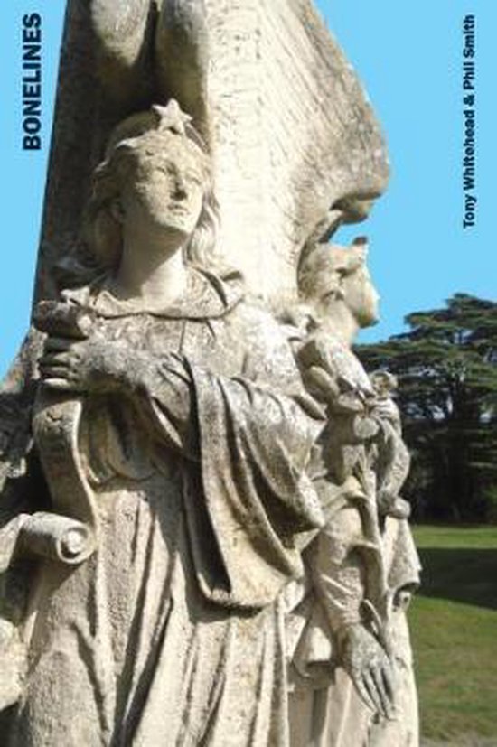 Boekomslag Bonelines door Tony Whitehead & Phil Smith met een stenen sculptuur van vrouwelijke figuren onder een blauwe lucht.