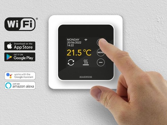 Remote Control WiFi, digitale klokthermostaat | RAL 9010 (Polar wit) - MAGNUM Heating