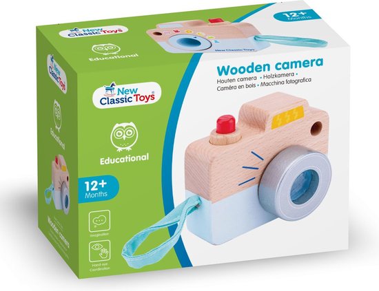 Thumbnail van een extra afbeelding van het spel New Classic Toys Houten Speelgoed Camera