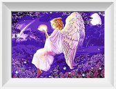 Artstudioclub®  schilderen op nummer volwassenen engel op paarse achtergrond Zonder lijst