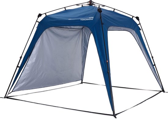 Lumaland - Paviljoen tent - Party tent - Quick Up System - 250 x 250 x 190  cm - Blauw | bol.com