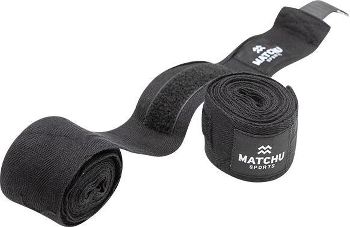 Matchu Sports - Boks bandages - Zwart - 2 stuks - 350cm - Heren/dames