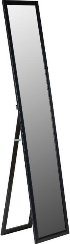 conversie beneden groentje Passpiegel zwart met standaard - spiegel - 155 x 35 cm | bol.com