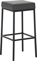 Clp Montreal Barkruk - Kunstleer - Grijs - Onderstel: metaal zwart, Hoogte: 80 cm