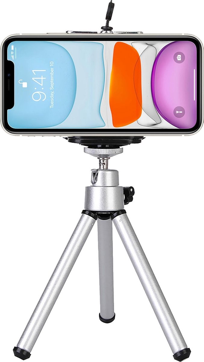 Tripod Smartphone Mini Camera Statief Aluminium Universeel - Zilver