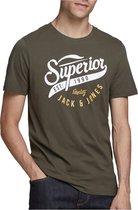 Jack & Jones T-shirt - Mannen - donker groen,wit,geel