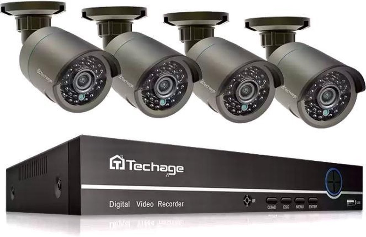 bol.com | TECHAGE 1080P H.265 POE 8CH 5MP Professioneel NVR ...