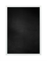 Zwart Krijtbord met Aluminium Lijst - Mat Zilver - 51 x 51 cm - Lijstbreedte: 10 mm - Vlak