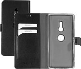 Mobiparts hoesje geschikt voor Sony Xperia XZ2 - Wallet/Boekhoesje - Eco Leer - Magneet Sluiting - Opberg vakken - Zwart