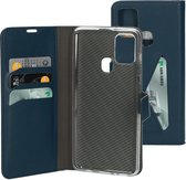 Mobiparts hoesje geschikt voor Samsung Galaxy A21s - Wallet/Boekhoesje - Eco Leer - Magneet Sluiting - Opberg vakken - Blauw
