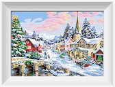 Artstudioclub®  Schilderen op nummer volwassenen fantasy town oude stijl in de winter, kerststijl Zonder lijst