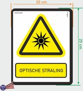 ISO7010 W027 optische straling Waarschuwing sticker 20x25cm