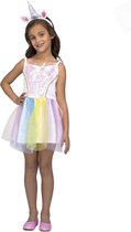 VIVING COSTUMES / JUINSA - Eenhoorn regenboog jurk voor meisjes - 98/116 (3-6 jaar)