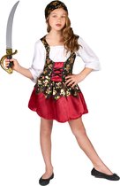 LUCIDA - Goudkleurige schedels piraten kostuum voor meisjes - S 110/122 (4-6 jaar)