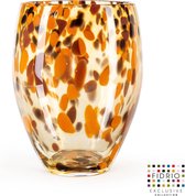 Design vaas Oval - Fidrio HAVANNA - glas, mondgeblazen bloemenvaas - diameter 18 cm hoogte 25 cm