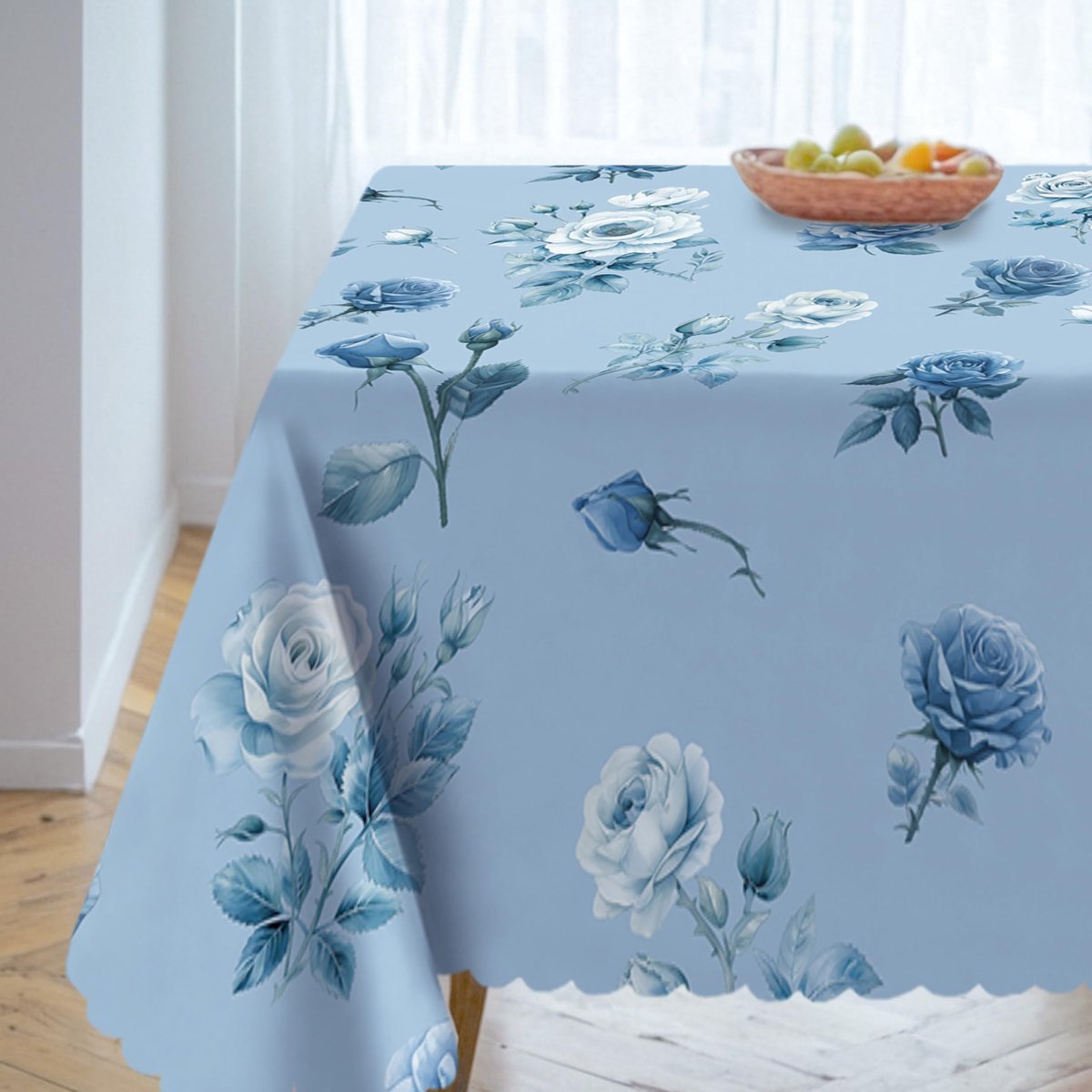 La'Moussawi ® Tafelkleed met Bloemenpatroon voor Binnen- en Buiten Gelegenheden, Rechthoekig, 110 x 140 cm