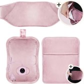 STAUS&BACH Bellune - Bouillotte électrique (400W) avec couvercle - Bouillotte 3 niveaux de chaleur (55°C à 65°C) - <5 minutes de charge - Utilisation longue (6 à 10 heures) - Bouillotte pour bébé - Cache-ventre, cache-cou et cache-dos - Rose