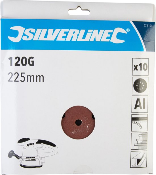 Silverline 273151 Excentrisch Schuurvel - K120 - 225mm (10st)