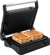 Bol.com KitchenBrothers Contactgrill - Tosti Apparaat - Grill Apparaat - Uitneembare Grillplaten - Panini Grill - 3 hoogtestande... aanbieding