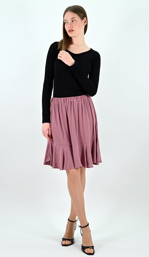 YESMOOI - Mini Rok Rose à Volants - S (36)