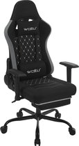 JUMMICO Ergonomisch met lendensteun, computerstoelen, racing, bureaustoelen, stoel, massage, gamingstoel, belastbaar tot 150 kg, wit, XL