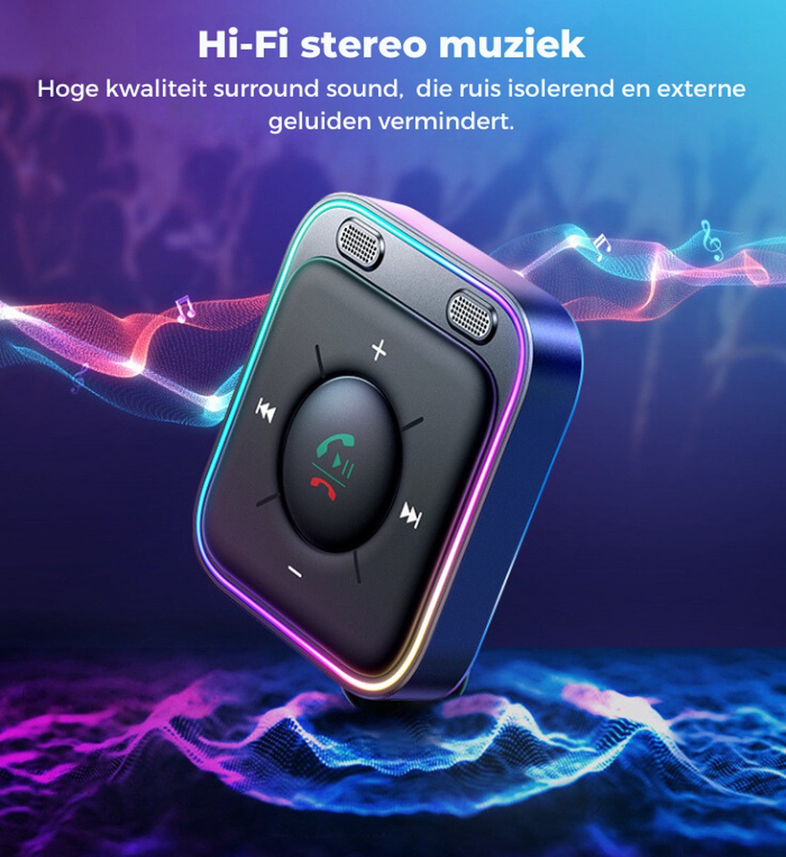UGREEN Bluetooth 6.0 Ontvanger Auto Bluetooth met 3.5 mm AUX Aansluiting en Ingebouwde Microfoon Handsfree Bellen voor Auto Luidspreker (Black