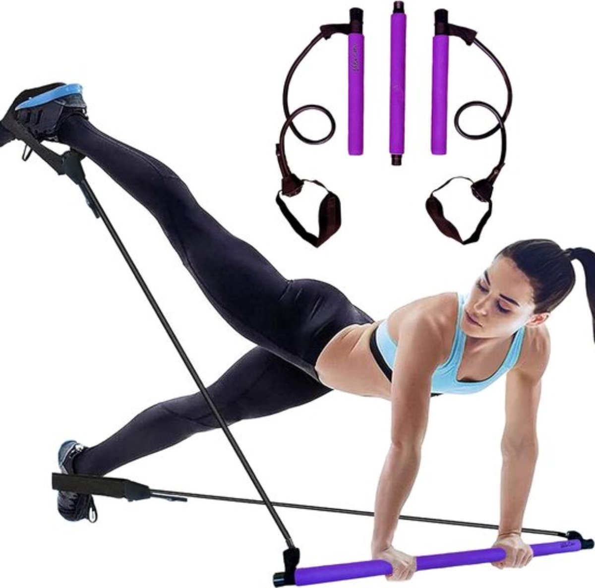 Pilatesstang - Fitnessstang - Pilates - Pilatesstok - Weerstandsband - Fitness elastiek - Gym - Sport - Een must om fit te blijven!