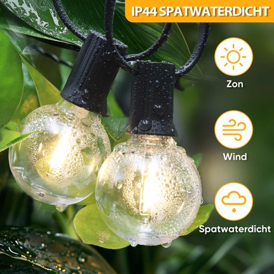 IP44 spatwaterdichte G40 LED lampen, bestand tegen zon, wind en regen.