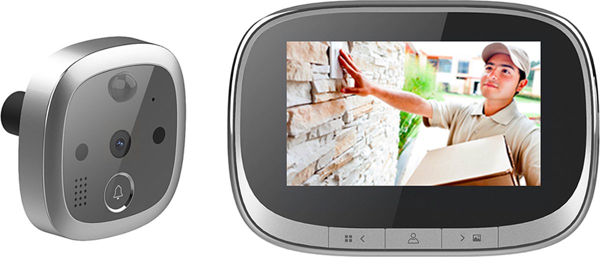 Doorsafe 6913 | Digitale deurspion met deurbel | 4,3″ scherm