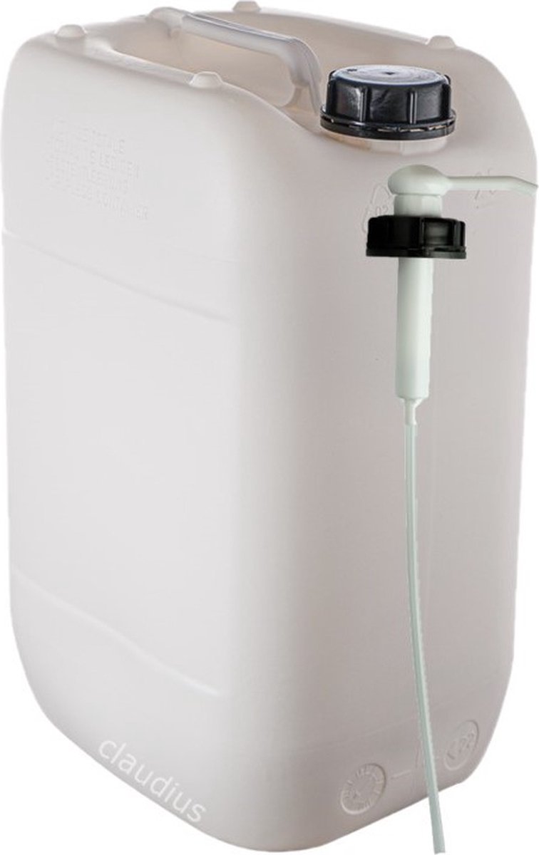 Claudius Cosmetics B.V. Jerrycan 20 liter - met pomp - stapelbaar - food grade