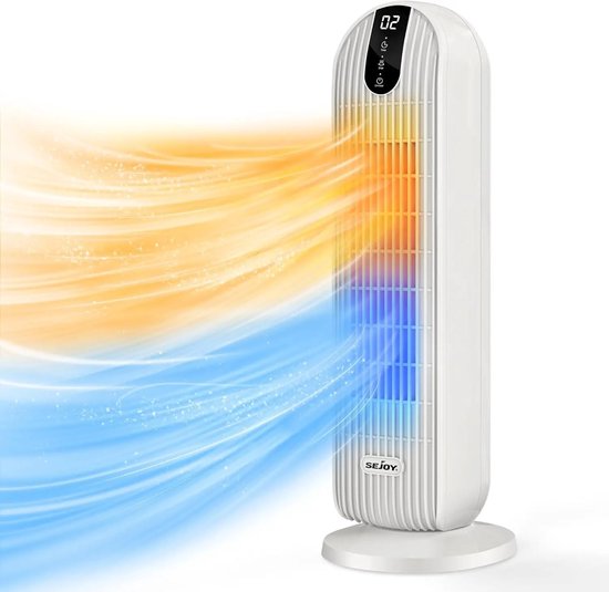 RM Store® - Elektrische Kachel - Elekstrische Verwarming - Woonkamer kachel - 2000 Watt - 3 Standen - Automatische Swing - Stil - Wit