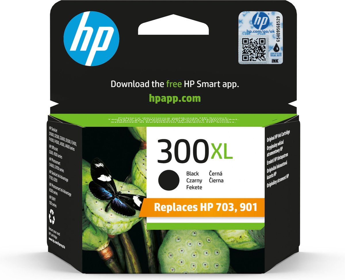 HP 300XL - 12 ml - hoog rendement - zwart - origineel - inktcartridge - voor Deskjet F2430 F2483 F2488 F4213 F4435; Envy 100 D410 11X D411 120; Photosmart C4685
