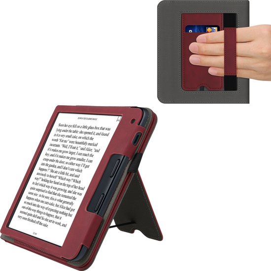 Coque Kobo Aura Kwmobile Case Pour Kobo Aura Edition 1 - étui De Protection Pour Liseuse Avec Poignee Travel Wereldkaart Design Noir Multicolore Etui Kobo Aura N514