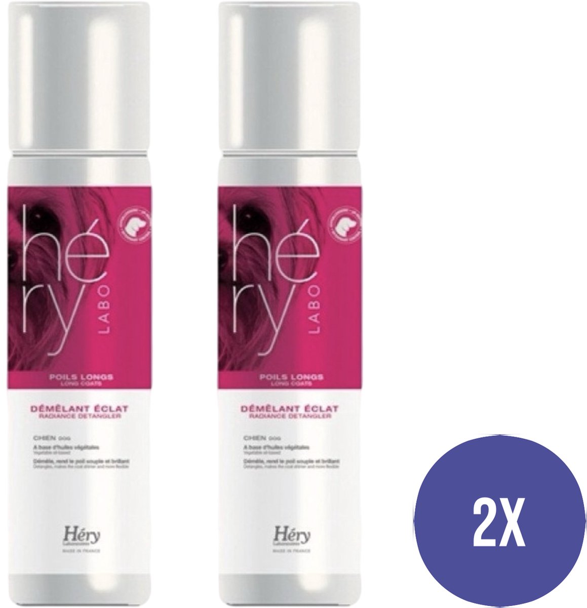 Combideal - 2x Hery anti-klit spray voor lang haar hond glans - 2x 400 ML