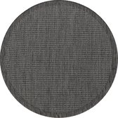Rond Buitenkleed | Giza | Zwart | 120x120 cm | Buitentapijt | Tuintapijt