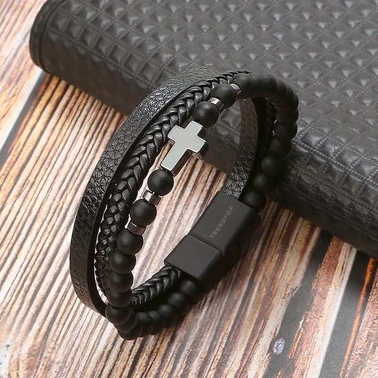 COAI Religieuze sieraden stenen kralen kruis armband, One Size, Steen