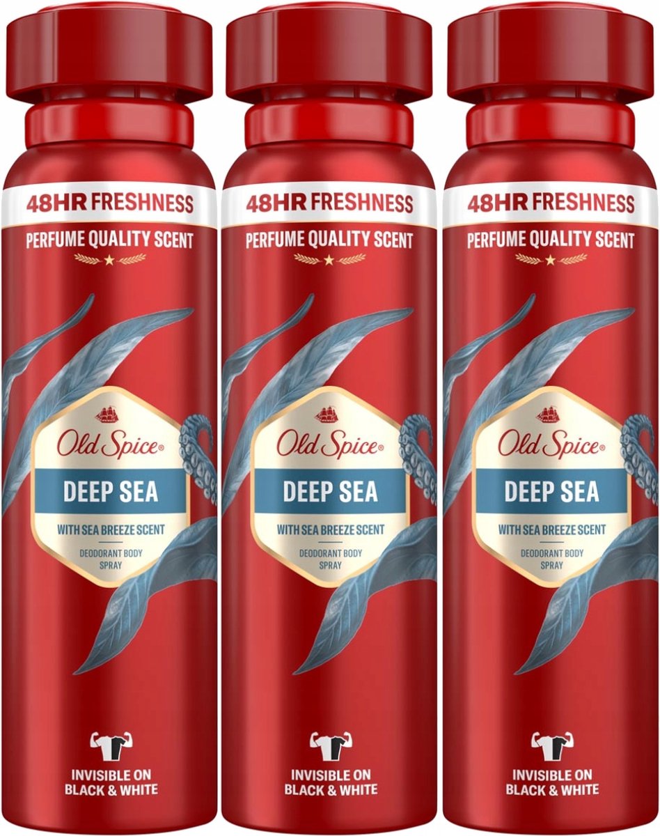 Old Spice Deep Sea Deodorant Spray - 3 x 150 ml