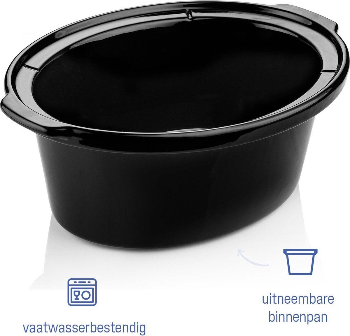 Afbeelding 3 van Royalty Line® SLC1012 Slowcooker - 3.5 Liter - Ø 24,5cm - Met Uitneembare Keramische Binnenpan - PFAS Vrij - 240W - Warmhoudfunctie - RVS