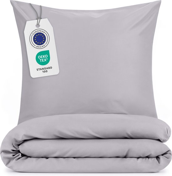 Blumtal Evolon® Dekbedovertrek met Kussensloop - Anti-Allergisch - Tegen huisstofmijt - 200 x 200 cm - 2 Kussenslopen 80 x 80 cm - Grijs
