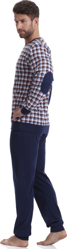 Timone Heren Pyjama - Lang mouwen – Lang broek - Katoen – 2021/18 donkerblauw – XL - TI-TI30-107-PJ