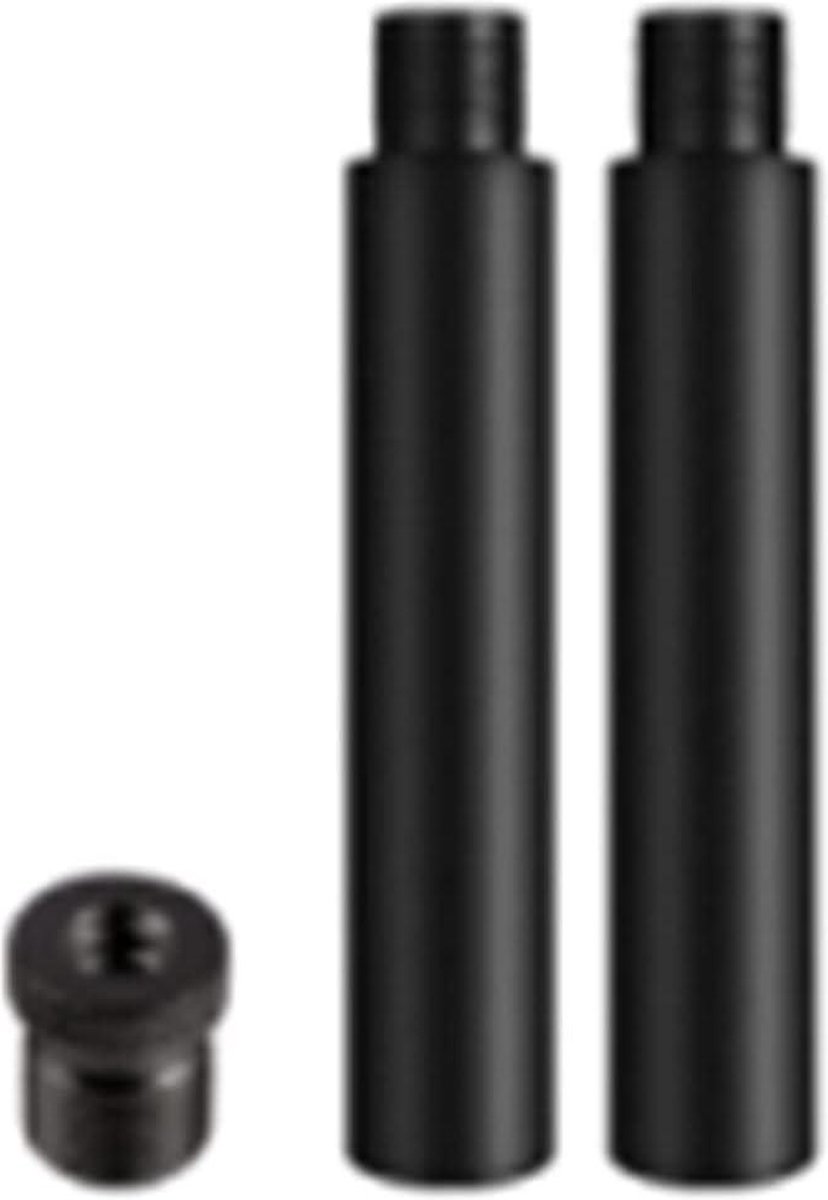 Metal Mic Stand 76mm Microphone Extension Rod with Adapter - Black