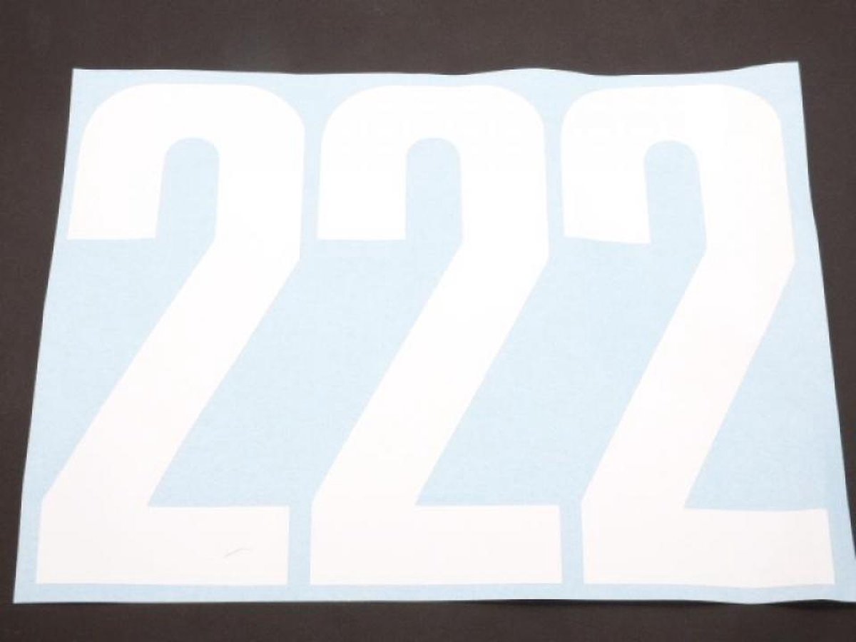 Autocollant Trois 3 stickers numéro course pour moto deux 2 blanc PXP 540026210 Neuf